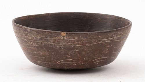 Pre-Columbian Incised Pottery Bowl