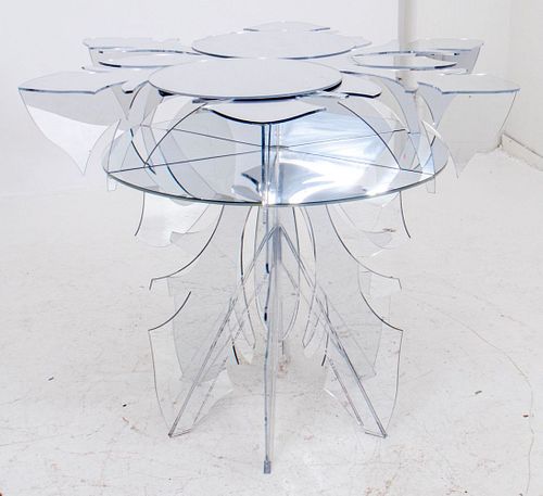 'Jellyfish' Mirror-Plexi Center Table Sculpture