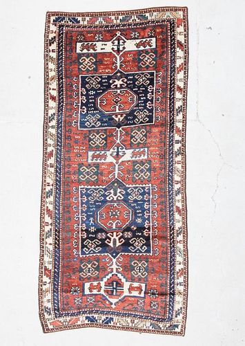Antique Kazak Rug: 3'10" x 8'7" (117 x 262 cm)