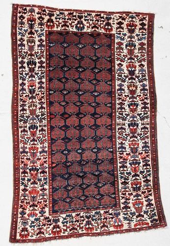 Antique West Persian Kurdish Rug: 4'4" x 6'8" (132 x 203 cm)