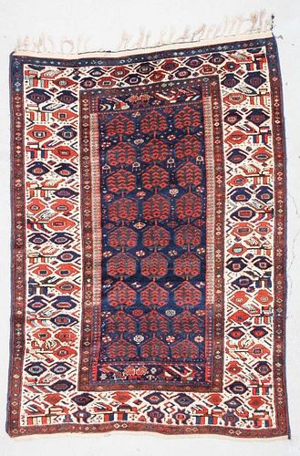 Antique West Persian Kurdish Rug: 5'2" x 7'2" (157 x 218 cm)