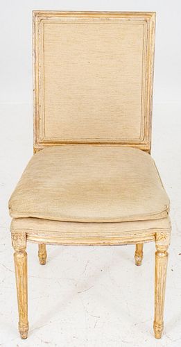 Italian Neoclassical Style Silvered Side Chair
