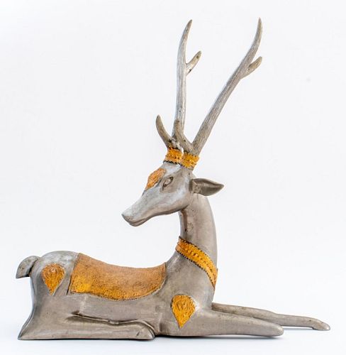 Indian Two-Tone Metal Sculpture of Gazelle