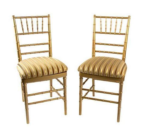 A Set of Twenty Gilt Painted Wood Side Chairs Height 36 inches.