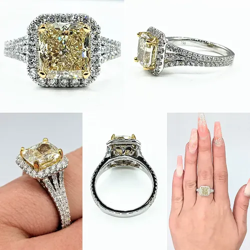 3.01ct Fancy Light Yellow Diamond Engagement Ring