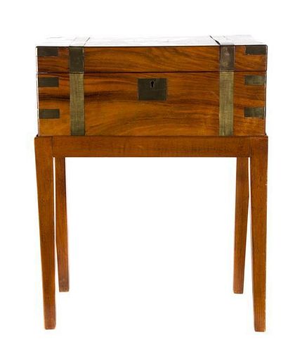 A Victorian Mahogany Writing Box Height 6 1/2 x width 15 3/4 x depth 9 1/4 inches.