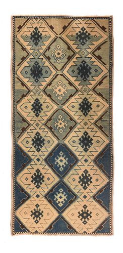Vintage Turkish Wool Rug, 3'3" x 6'11" ( 0.99 x 2.11 M )
