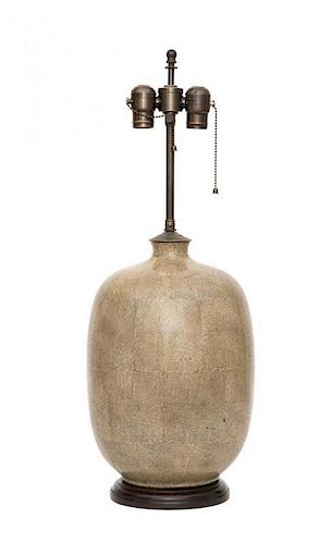 A Contemporary Pottery Table Lamp Height 26 inches.