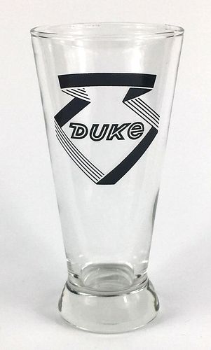 1970 Duke Beer 6 Inch Tall Bulge Top ACL Drinking Glass Pittsburgh, Pennsylvania