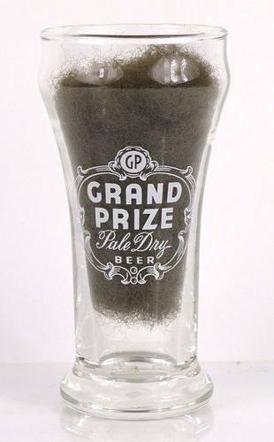 1947 Grand Prize Beer 5½ Inch Tall Bulge Top ACL Drinking Glass Houston, Texas