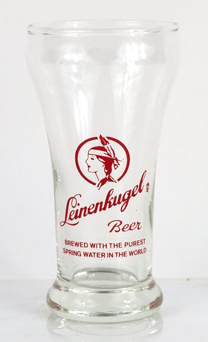 1966 Leinenkugel Beer 5¼ Inch Tall Bulge Top ACL Drinking Glass Chippewa Falls, Wisconsin