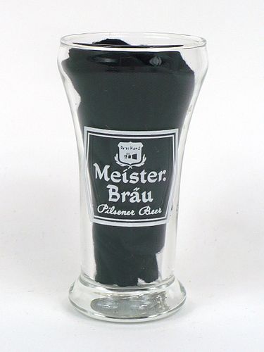 1959 Meister Brau Pilsener Beer 5¼ Inch Tall Bulge Top ACL Drinking Glass Chicago, Illinois