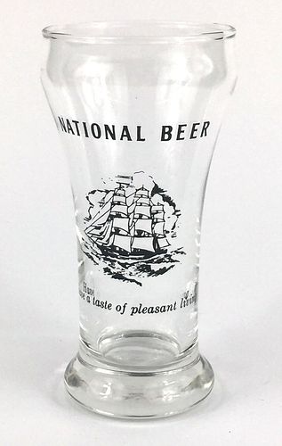 1963 National Beer "Taste" 5½ Inch Tall Bulge Top ACL Drinking Glass Baltimore, Maryland