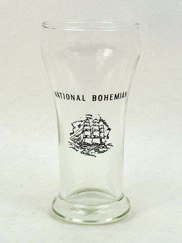 1967 National Bohemian Beer 5½ Inch Tall Bulge Top ACL Drinking Glass Baltimore, Maryland