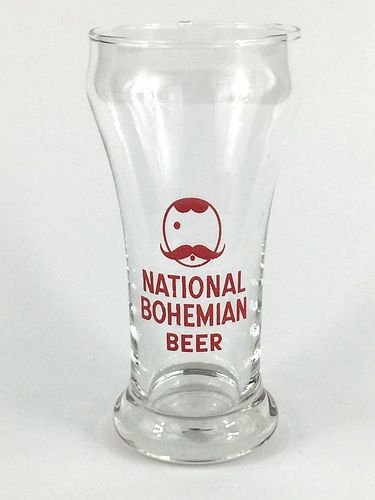 1950 National Bohemian Beer 5¾ Inch Tall Bulge Top ACL Drinking Glass Baltimore, Maryland