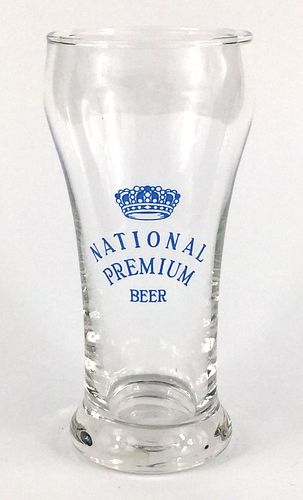 1953 National Premium Beer 6¼ Inch Tall Bulge Top ACL Drinking Glass Baltimore, Maryland