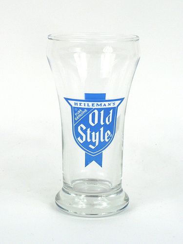 1975 Old Style Lager Beer 5¼ Inch Tall Bulge Top ACL Drinking Glass La Crosse, Wisconsin