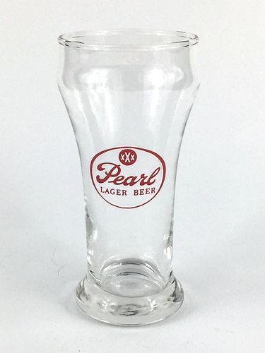 1956 Pearl Lager Beer 6 Inch Tall Bulge Top ACL Drinking Glass San Antonio, Texas