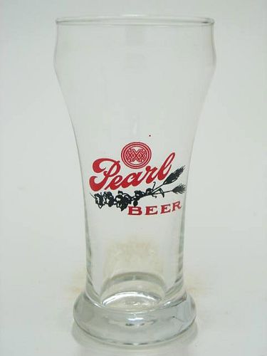 1949 Pearl Lager Beer 6 Inch Tall Bulge Top ACL Drinking Glass San Antonio, Texas