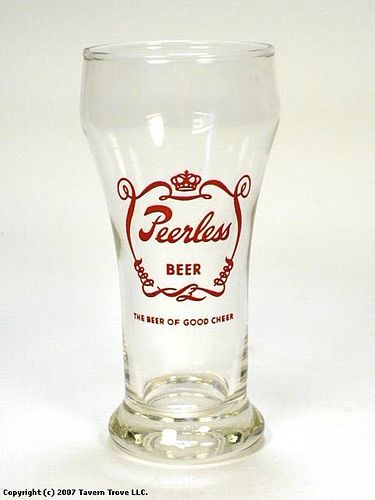 1953 Peerless Beer 6 Inch Tall Bulge Top ACL Drinking Glass La Crosse, Wisconsin