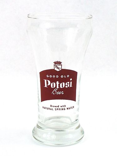 1948 Potosi Beer 5½ Inch Tall Bulge Top ACL Drinking Glass Potosi, Wisconsin