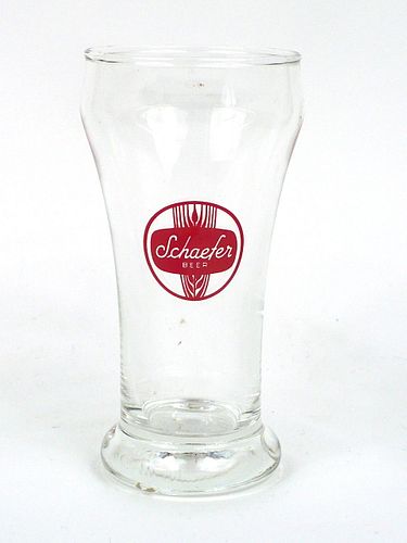 1965 Schaefer Beer 5¾ Inch Tall Bulge Top ACL Drinking Glass Brooklyn, New York