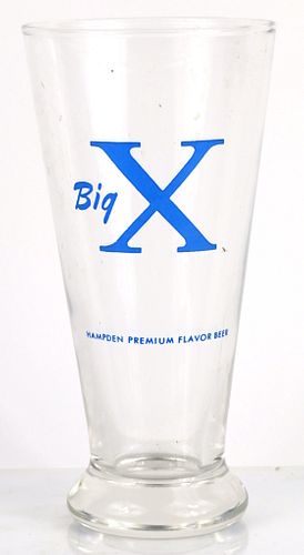 1953 Big X 6 Inch Tall Flare Top ACL Drinking Glass Willimansett, Massachusetts