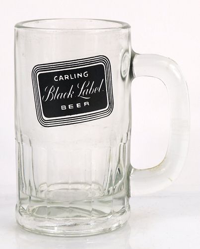 1963 Carling Black Laber Beer 5¼ Inch Tall Glass Mugs Cleveland, Ohio