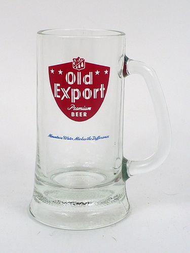 1968 Old Export Premium Beer 6½ Inch Tall Glass Mugs Cumberland, Maryland