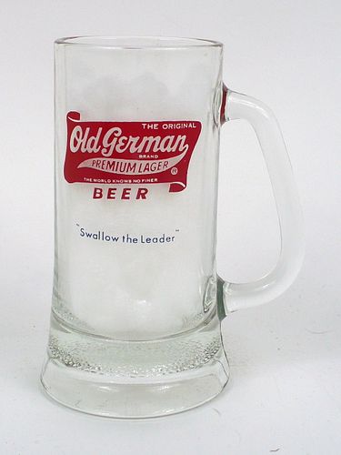 1969 Old German Beer 6½ Inch Tall Glass Mugs Cumberland, Maryland