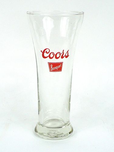 1968 Coors Banquet Beer 7½ Inch Tall ACL Flared Drinking Glass Golden, Colorado