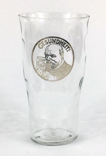 1934 Gesundheit Beer 5¼ Inch Tall ACL Drinking Glass Stroudsburg, Pennsylvania