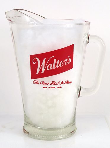 1968 Walter's Beer pitcher 9 Inch Tall Pitcher Eau Claire, Wisconsin