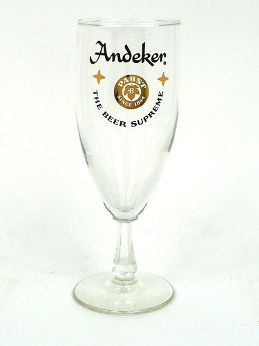 1970 Andeker Beer 7½ Inch Tall Stemmed ACL Drinking Glass Milwaukee, Wisconsin