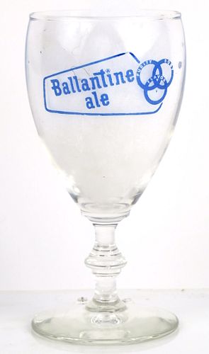 1958 Ballantine Ale 6 Inch Tall Stemmed ACL Drinking Glass Newark, New Jersey