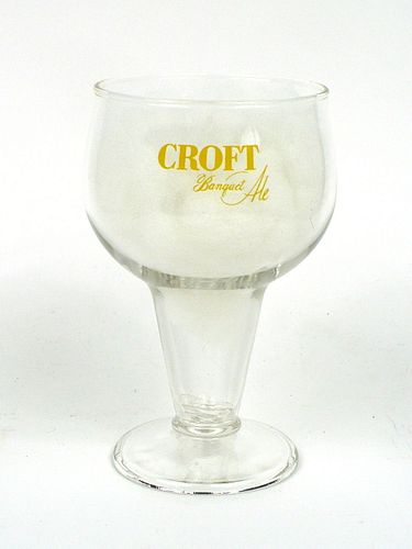 1954 Croft Banquet Ale 5½ Inch Tall Stemmed ACL Drinking Glass Cranston, Rhode Island