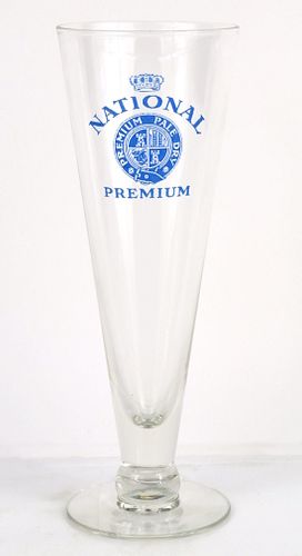 1950 National Premium Pale Dry Beer 8½ Inch Tall Stemmed ACL Drinking Glass Baltimore, Maryland