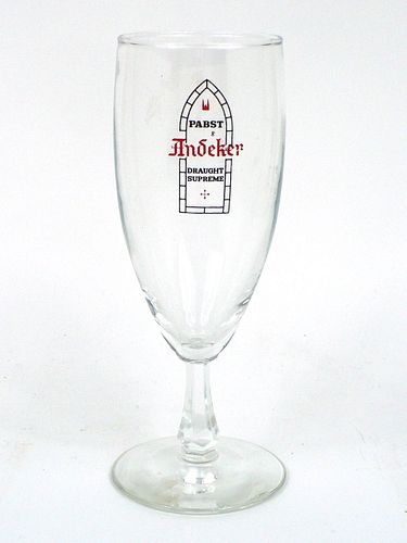 1962 Pabst Andeker Beer 7½ Inch Tall Stemmed ACL Drinking Glass Milwaukee, Wisconsin