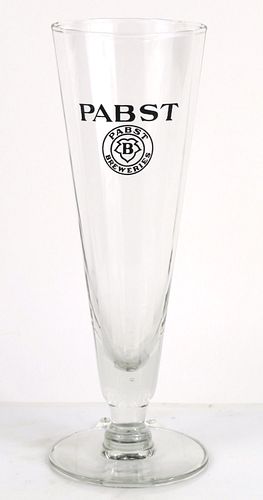 1937 Pabst Breweries 8 Inch Tall Stemmed ACL Drinking Glass Milwaukee, Wisconsin