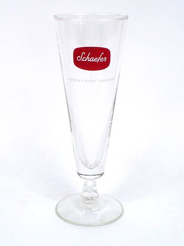 1950 Schaefer Beer 8¾ Inch Tall Stemmed ACL Drinking Glass Brooklyn, New York