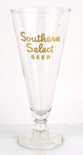 1940 Southern Select Beer 7½ Inch Tall Stemmed ACL Drinking Glass Galveston, Texas