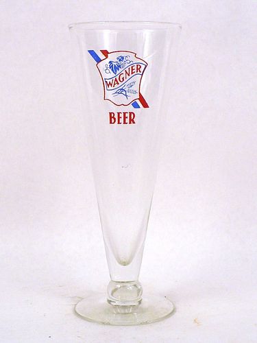 1933 Wagner Beer 8 Inch Tall Stemmed ACL Drinking Glass Granite City, Illinois