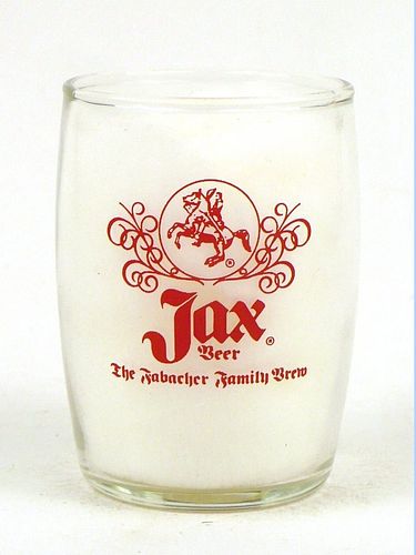 1970 Jax Beer 3¼ Inch Tall Barrel Glass New Orleans, Louisiana