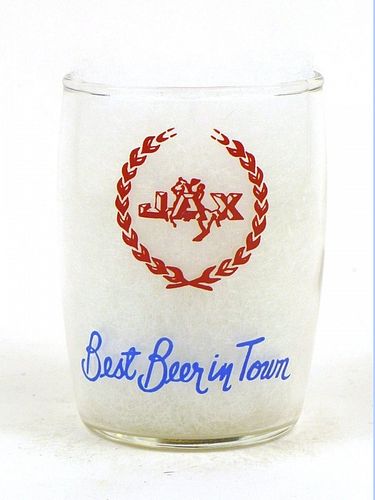 1954 Jax Beer 3½ inch coaster Barrel Glass New Orleans, Louisiana