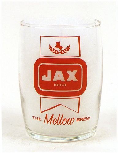 1963 Jax Beer 3¼ Inch Tall Barrel Glass New Orleans, Louisiana