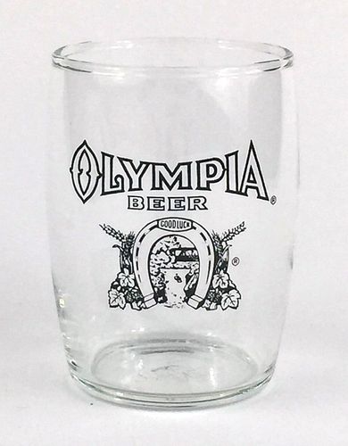 1967 Olympia Beer 3¼ Inch Tall Barrel Glass Tumwater, Washington
