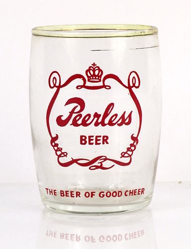 1957 Peerless Beer 3¼ Inch Tall Barrel Glass La Crosse, Wisconsin