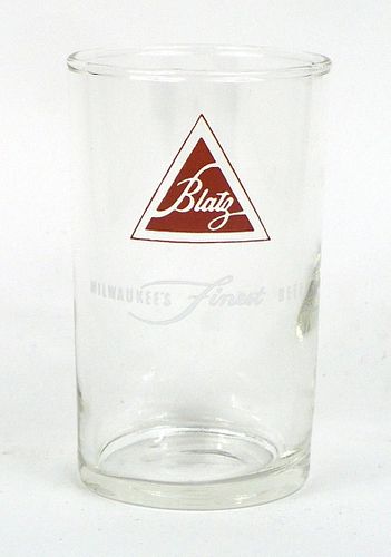 1957 Blatz Beer 3½ Inch Tall Straight Sided ACL Drinking Glass Milwaukee, Wisconsin