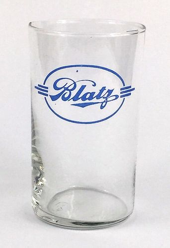 1950 Blatz Beer 4 Inch Tall Straight Sided ACL Drinking Glass Milwaukee, Wisconsin
