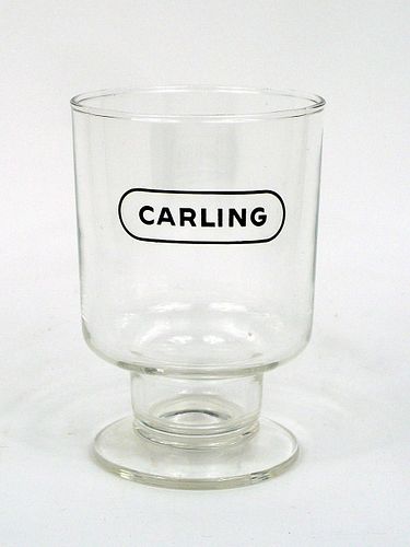 1960 Carling Beer 5 Inch Tall Stemmed ACL Drinking Glass Cleveland, Ohio